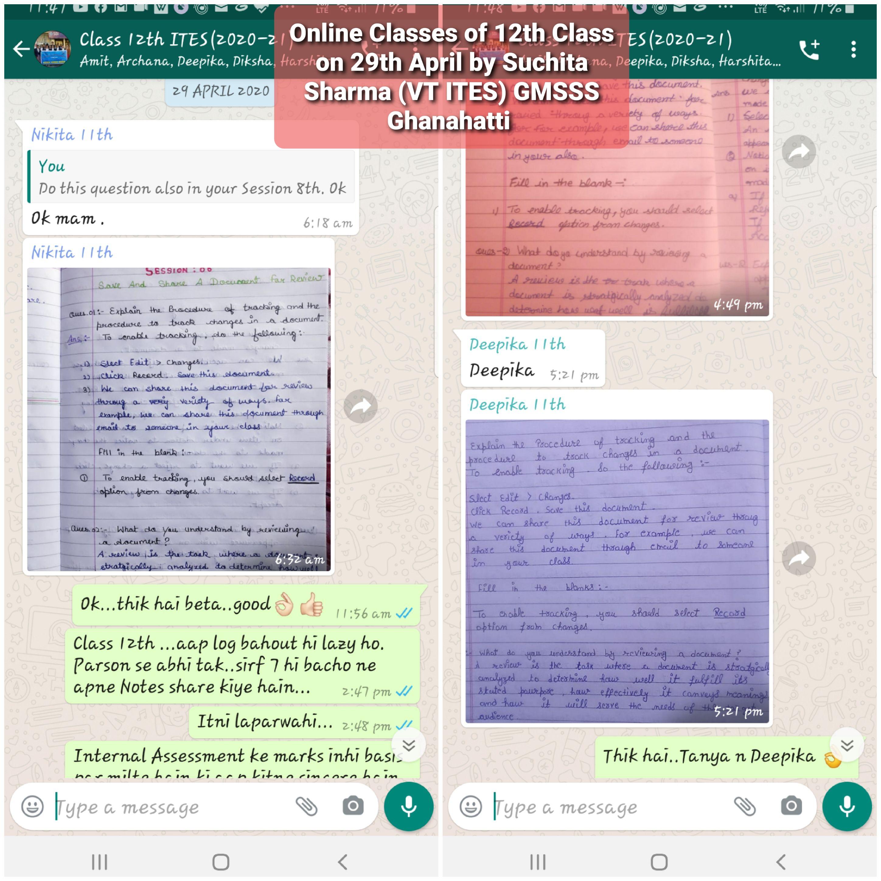 Online Classes of Class 12th - Fourth Week 