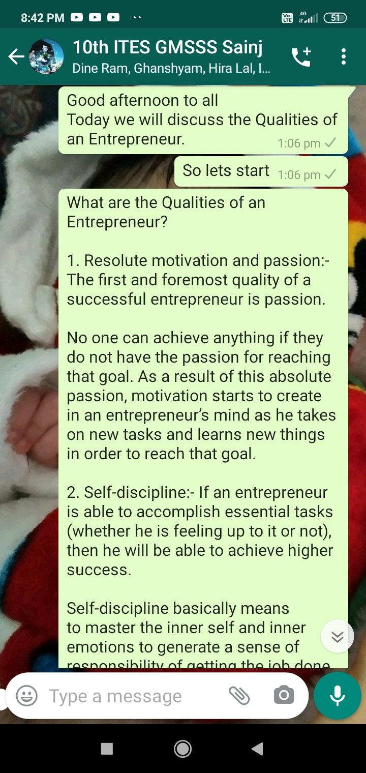 Qualities of an Entrepreneur. 