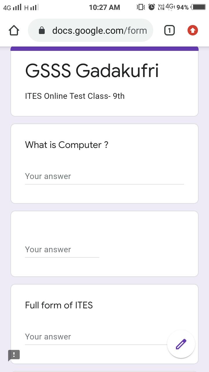 Online Test of Class-9th