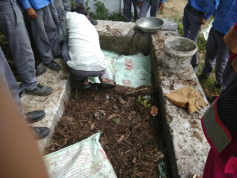 Vermicompost pit prepared in school premises